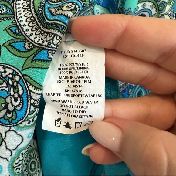 Y2K Drop Waist Paisley Asymmetrical Midi Skirt. Large. Blue. - Picture 6 of 6